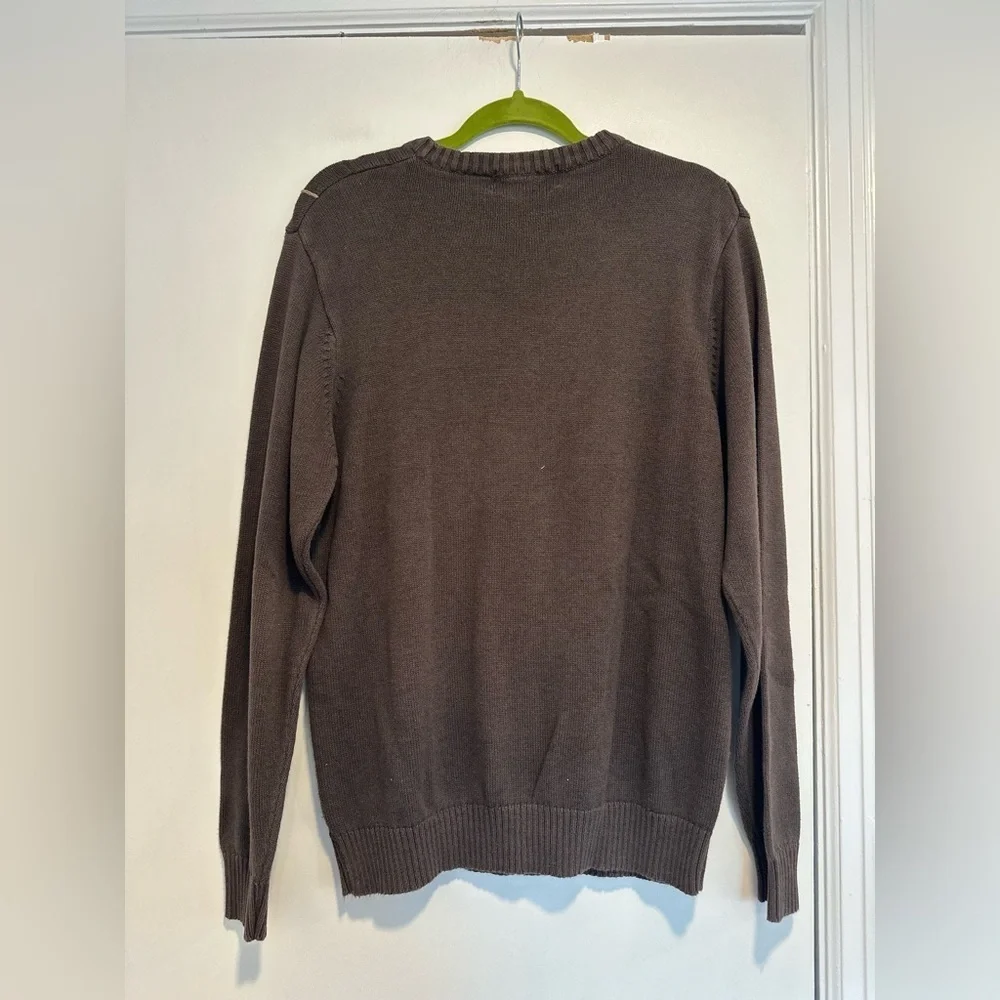 VTG 90s Oscar de la Renta Brown Grandpacore Plaid Pullover Crew Neck Sweater.
